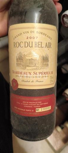 Bordéus Bordeaux Superior Roc du Bel Air 2007