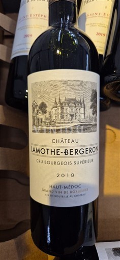Bordeaux Haut-Médoc Cru Bourgeois Supérieur Château Lamothe-Bergeron 2018