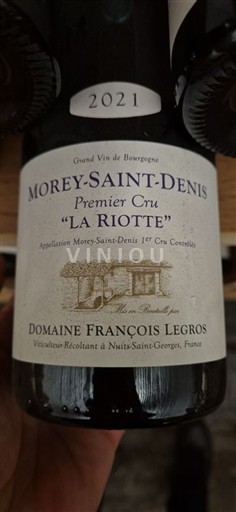 Bourgogne Morey-saint-denis Premier Cru Domaine François Legros La Riotte 2021