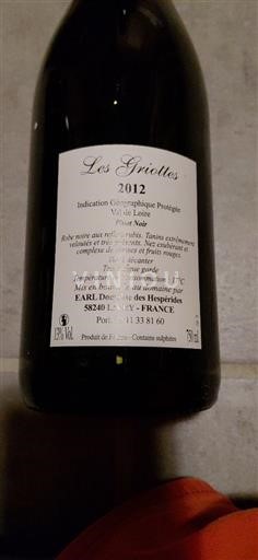 Dolina Loare Domaine Des Hesperides Les Griottes 2012
