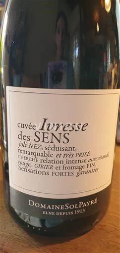 Roussillon Côtes-du-Roussillon Domaine Sol Payré Ivresse des Sens 2023