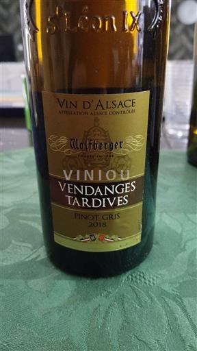 Elsass Vendanges Tardives Wolfberger Vendanges Tardives Pinot Gris 2018
