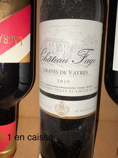 Bordeaux Graves-de-vayres Château Fage 2019