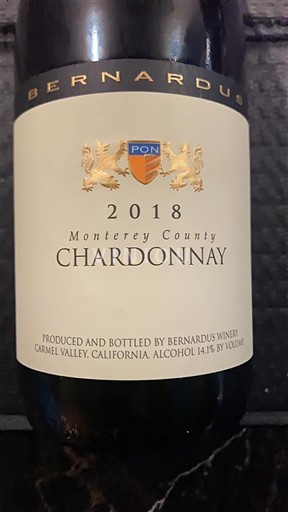 California AVAs Unspecified Bernardus 2018