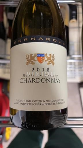 Vùng trồng nho được cấp phép California Không được chỉ định Bernardus 2018