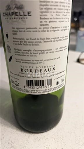 Bordeaux Les Petits Chapelets Ikke årgangsbestemt