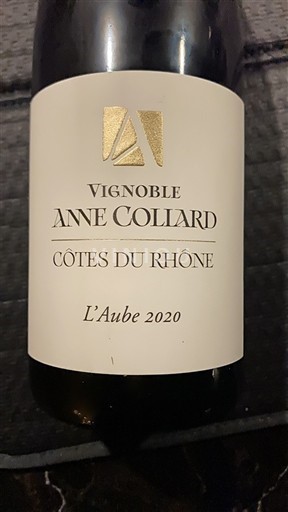 Vale do Ródano Côtes-do-Ródano Vignoble Anne Collard L'Aube 2020