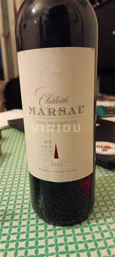 Bordeaux Côtes-de-Bordeaux Château Marsau 2011