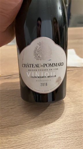 Bourgogne Pommard Château Pommard Clos Marey-Monge Monopole 2016