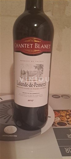 Bordeaux Lalande-de-pomerol Chantet Blanet 2017
