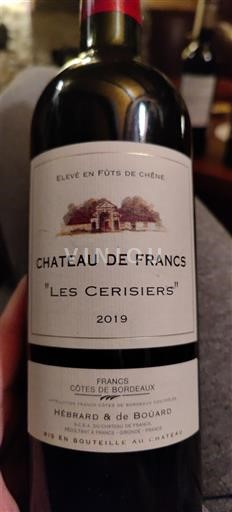 Bordéus Francs-Côtes-de-Bordéus Château Francs Les Cerisiers 2019