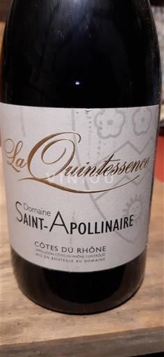 Vale do Ródano Côtes-do-Ródano Domaine Saint-Apollinaire La Quintessence 2019