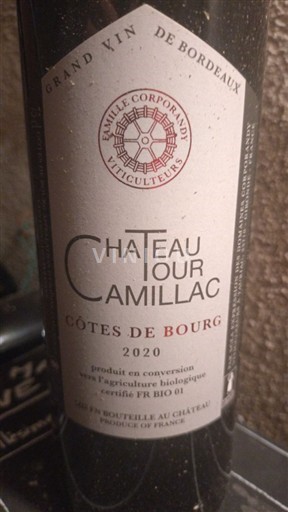 Bordeaux Côtes-de-bourg Château Tour Camillac 2020