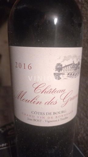 Bordeaux Côtes-de-bourg Château Moulin des Graves 2016