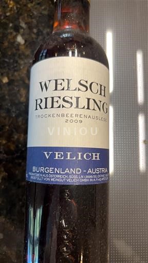 Gradišce Mittelburgenland DAC Velich Welschriesling Trockenbeerenauslese 2009