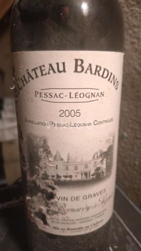 Bordeaux Pessac-Léognan Château Bardins 2005