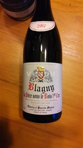 Borgoña Blagny Premier Cru Thierry et Pascale Matrot LA PIECE SOUS LE BOIS 1ER CRU 2017