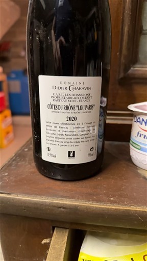 Thung lũng Rhône Côtes-du-rhône Domaine Didier Charavin Lou Paris 2020