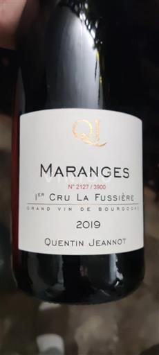 Bourgondië Maranges Premier Cru Quentin Jeannot 1er Cru La Fussière 2019