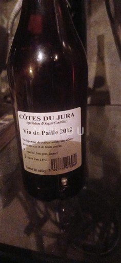 Jura Côtes-du-jura Vin de Paille 2012