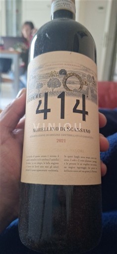 Vin Rouge sec Podere 414 2021 Italie Toscane Morellino di Scansano DOC
