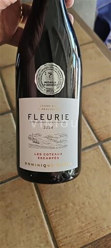Beaujolais Fleurie. Dominique Morel Les Coteaux Escarpés 2024