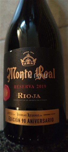 Rioja Monte Real Reserva Edición 90 Aniversario 2019