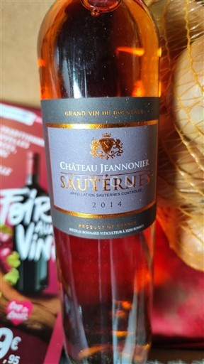 Bordeaux Sauternes Château Jeannonier 2014