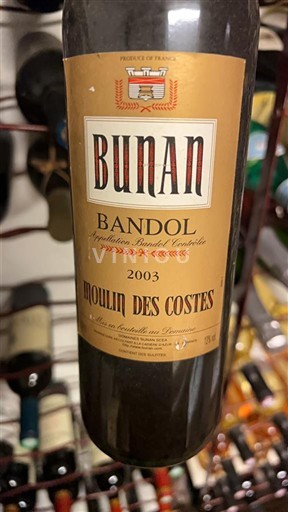 Provence Bandol Bunan Moulin des Costes 2003
