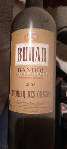 Provence Bandol Bunan Moulin des Costes 2003