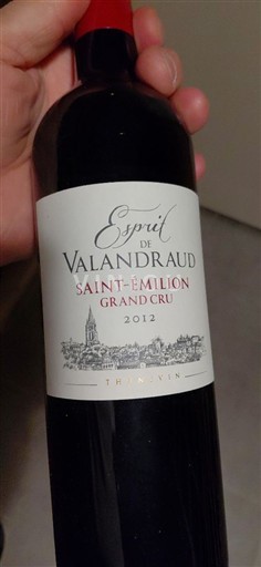 Bordeaux Saint-Émilion Grand Cru Valandraud Esprit de Valandraud 2012