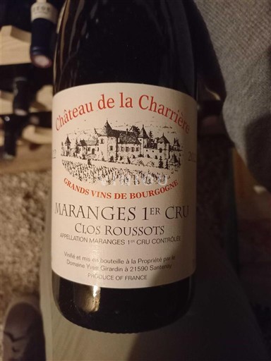 Bourgogne Maranges Premier Cru Château La Charrière Clos Roussots 2022