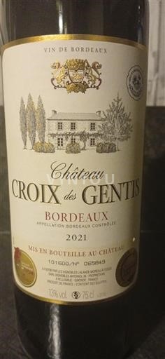 Bordeaux Château Croix des Gentis 2021