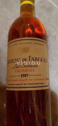Bordeaux Sauternes Château Fargues 1987