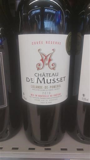 Bordeaux Lalande-de-pomerol Château Musset Réserve 2019