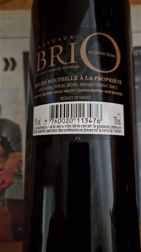 Bordeaux Margaux Château Cantenac Brown Brio de Cantenac Brown 2014