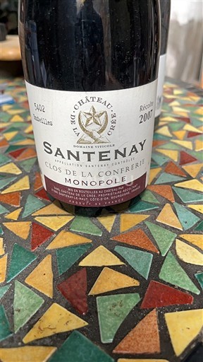 Bourgogne Santenay Château La Crée Clos de la Confrérie Monopole 2007