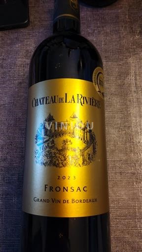 Bordeaux Fronsac Château La Rivière Médaille d'or Bordeaux 2025 2023