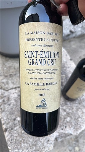 Bordeaux Saint-Émilion Grand Cru Grand Cru La Maison Bardet Saint-Émilion Grand Cru 2018