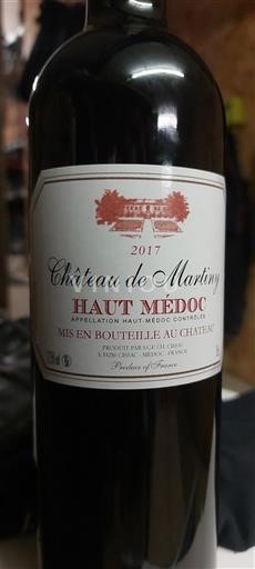 Bordeaux Haut-Médoc Château Martigny 2017