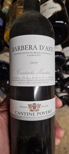 Piedmont Wines Barbera d'Asti Cantine Povero Contrada Maestra 2019