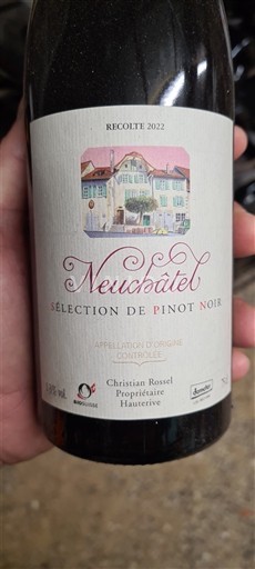 Neuchâtel Neuchâtel PDO Christian Rossel Sélection de Pinot Noir 2022