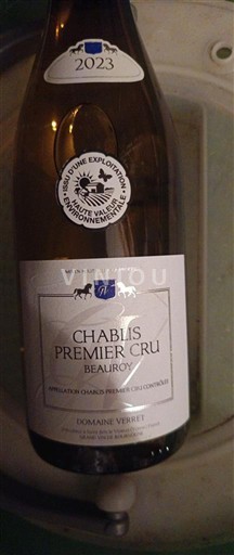 Vina Blanc sec Beauroy Domaine Verret 2023 Francija Burgundija Chablis AOC Premier Cru