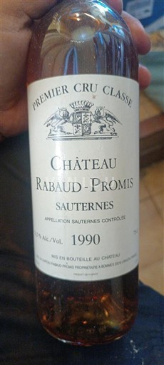 Bordeaux Sauternes Premier Cru Château Rabaud-Promis 1990