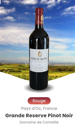 Languedoc in Roussillon Pays d'Oc Domaine Corneille Grande Reserve Pinot Noir 2022