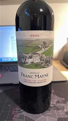 Vin Rouge sec Château Franc Mayne 2022 France Bordeaux Saint-Émilion Grand Cru AOC Grand Cru Classé