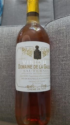 Bordeaux Sauternes Domaine La Gauche Crème de Tête 1989