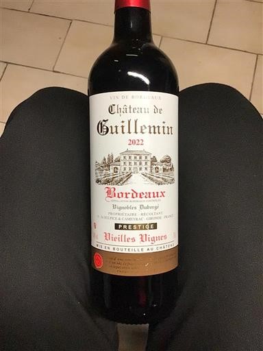 Bordeaux Château Guillemin Prestige Vieilles Vignes 2022