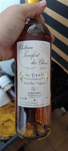 Bordeaux Sauternes Château Terrefort des Chons Vieilles Vignes 2007
