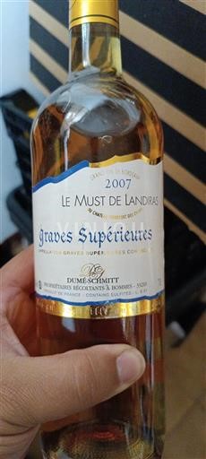 Bordeaux Graves Supérieures Dume Schmitt Le Must de Landiras 2007